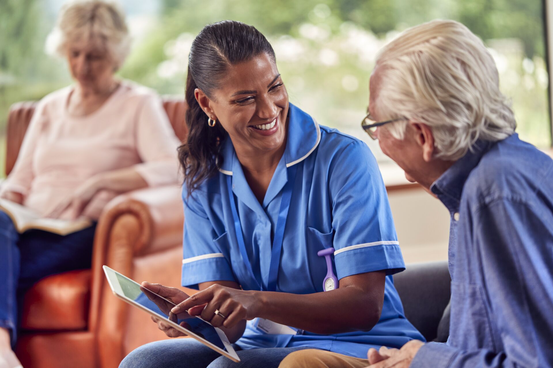 nurse carer helping their client patient daily