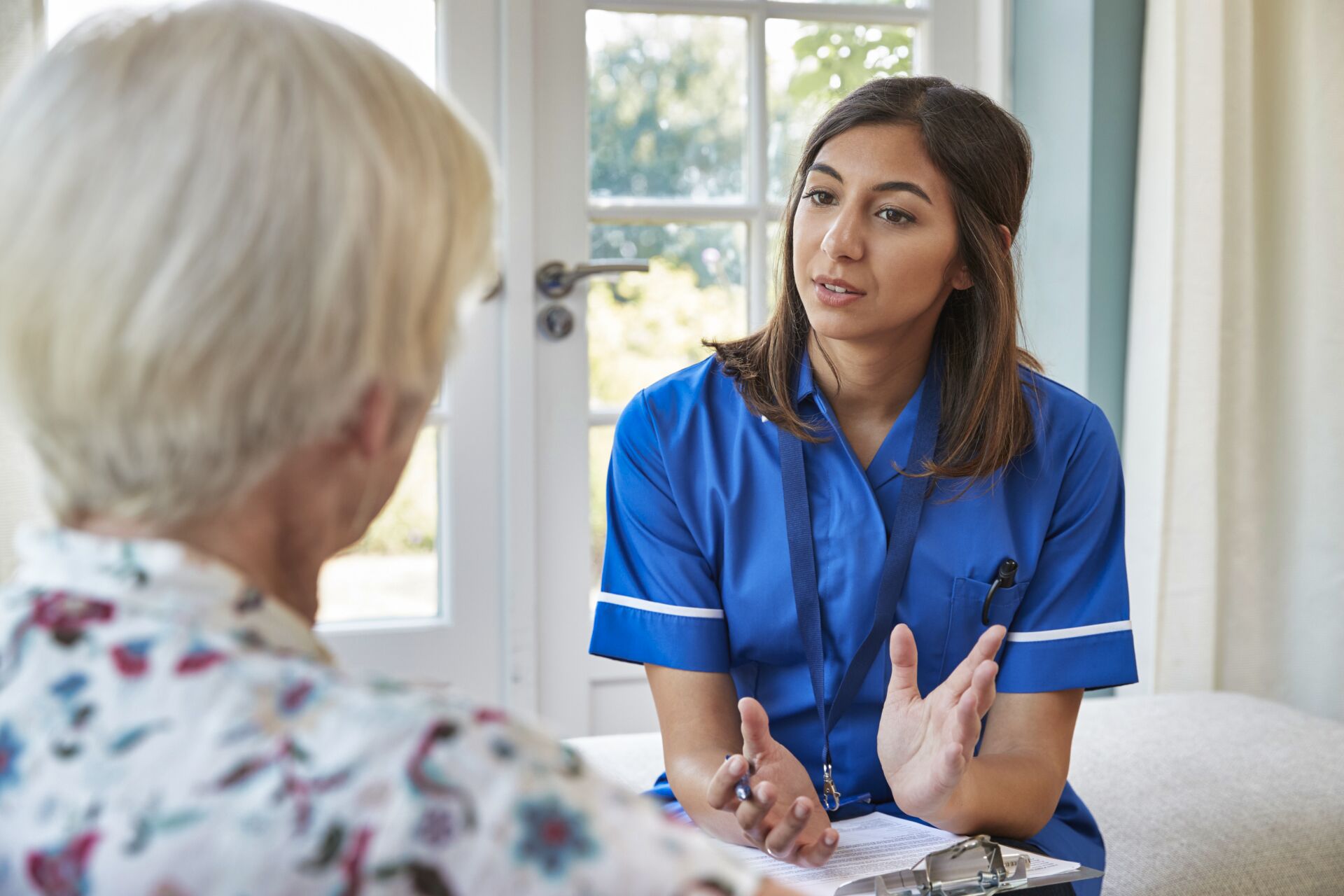 sycamore care nurse carer helping their client patient daily