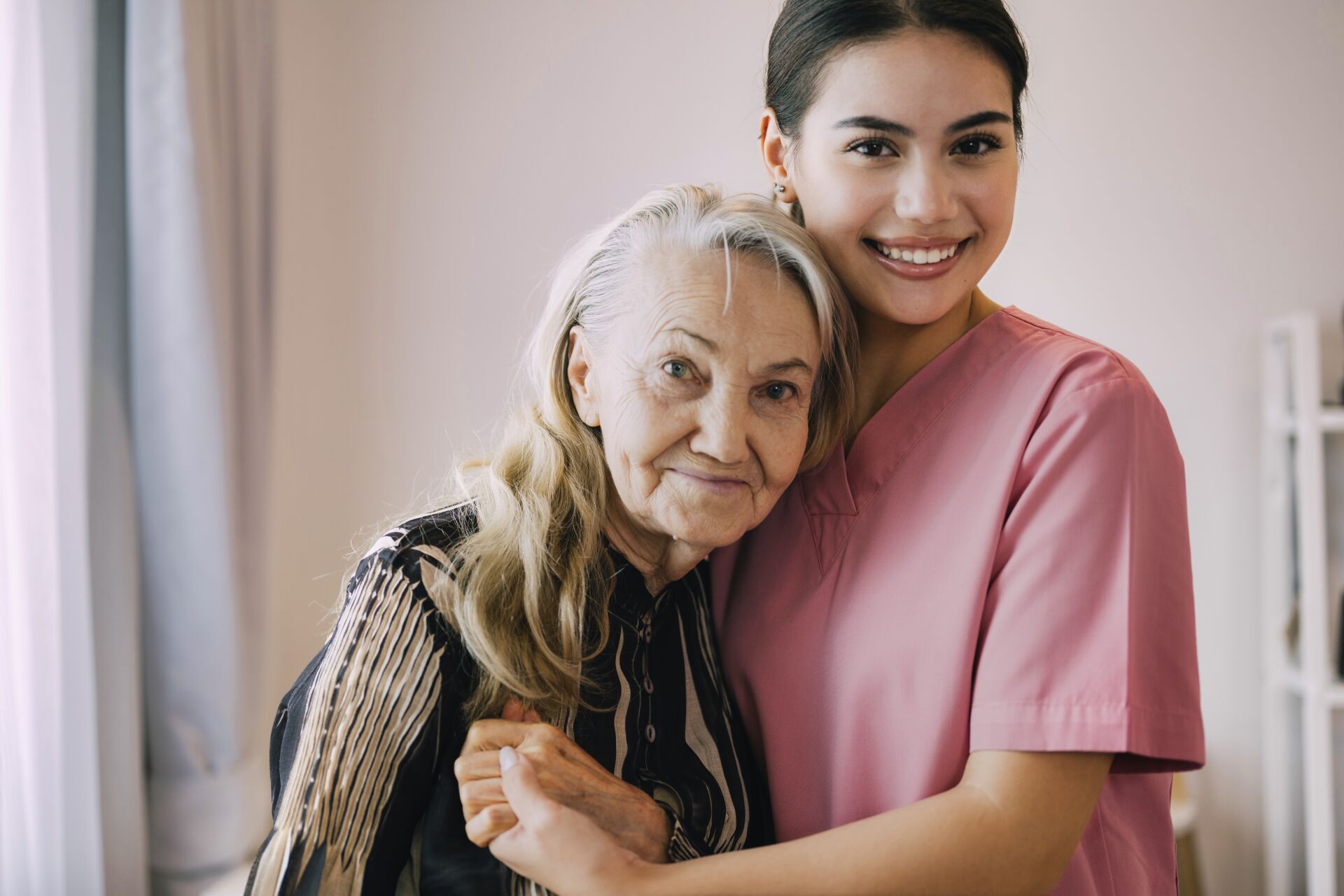 nurse carer helping their client patient daily bilingual communication speech talking support